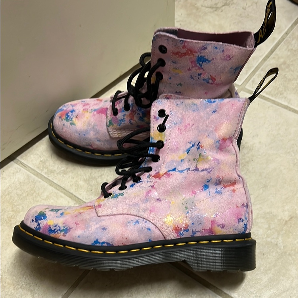 Dr. Martens Pink Multi-Color Women's Boots